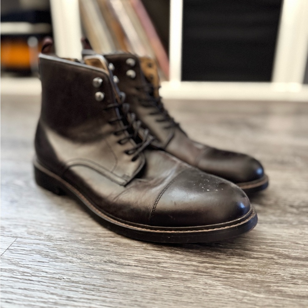 Aston Grey Biressa Brown Leather Men's Boots - Picture 2 of 7